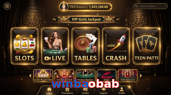 Main screen of Winbaobab casino page for PK players